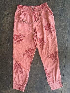Billabong Coral Floral Drawstring pants sz M